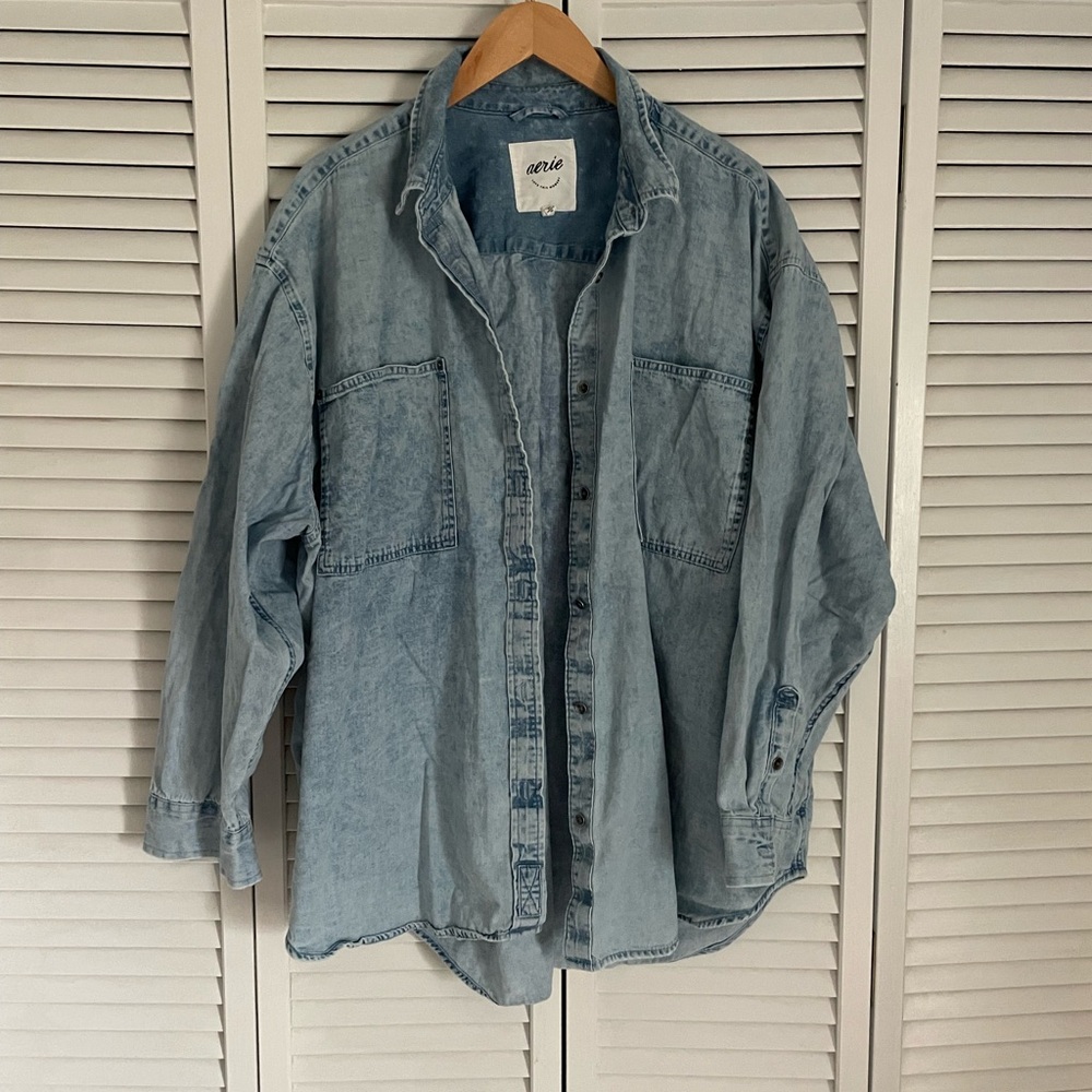 Aerie Lightweight Blue Denim Shirt